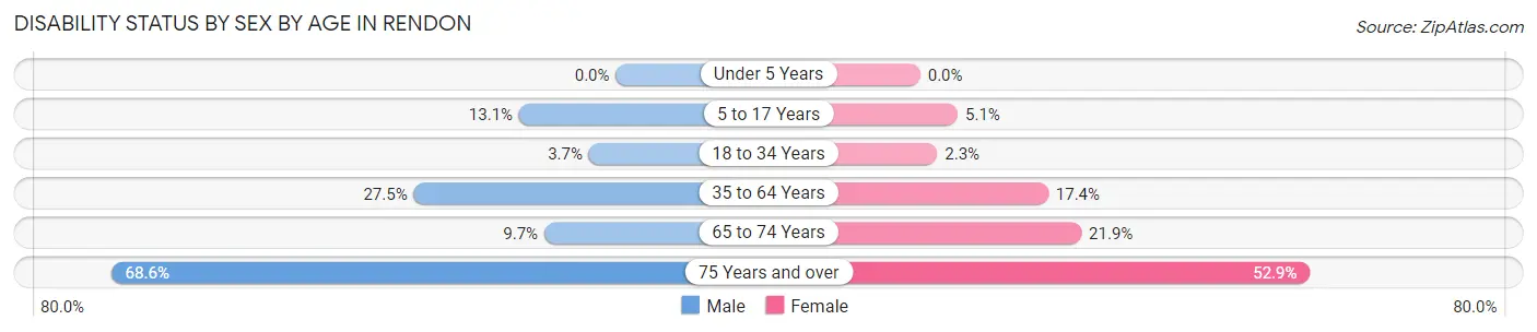 Disability Status by Sex by Age in Rendon