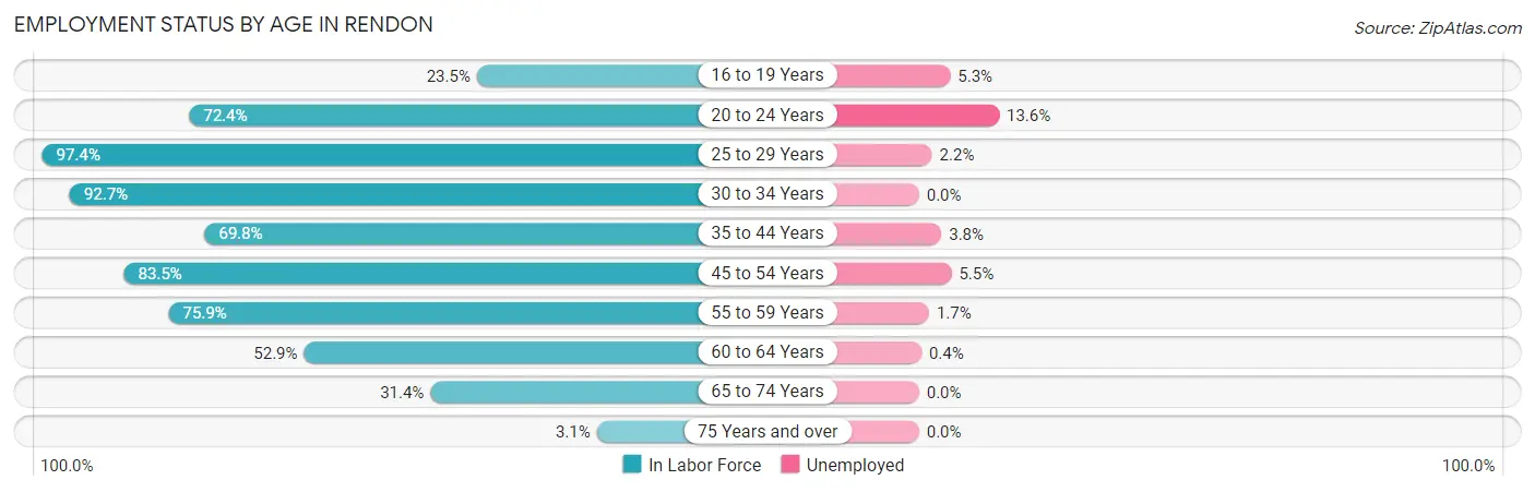 Employment Status by Age in Rendon