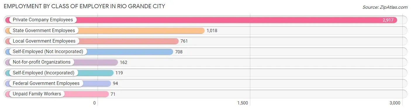 Employment by Class of Employer in Rio Grande City