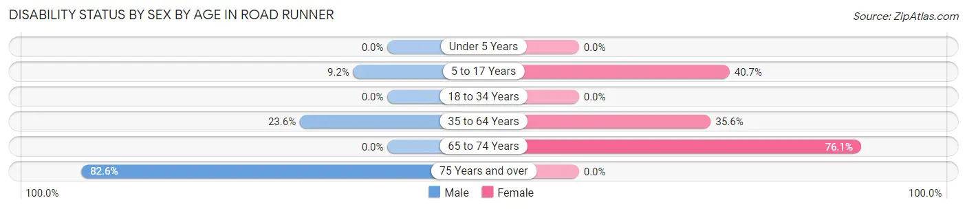 Disability Status by Sex by Age in Road Runner