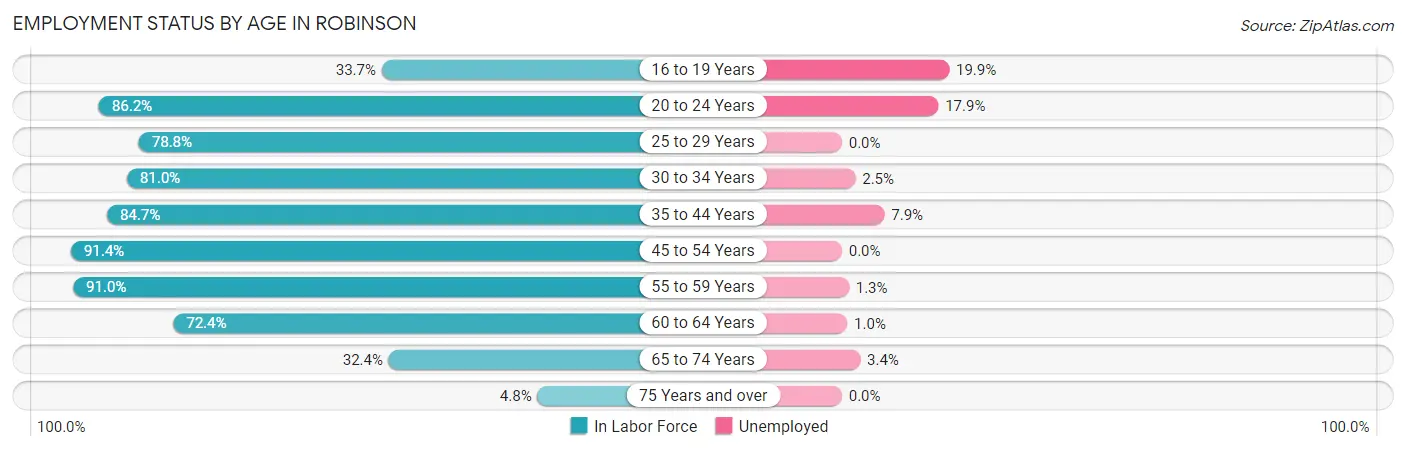 Employment Status by Age in Robinson