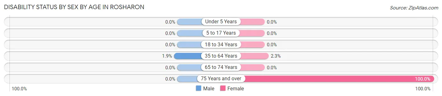 Disability Status by Sex by Age in Rosharon