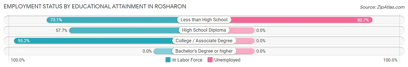 Employment Status by Educational Attainment in Rosharon
