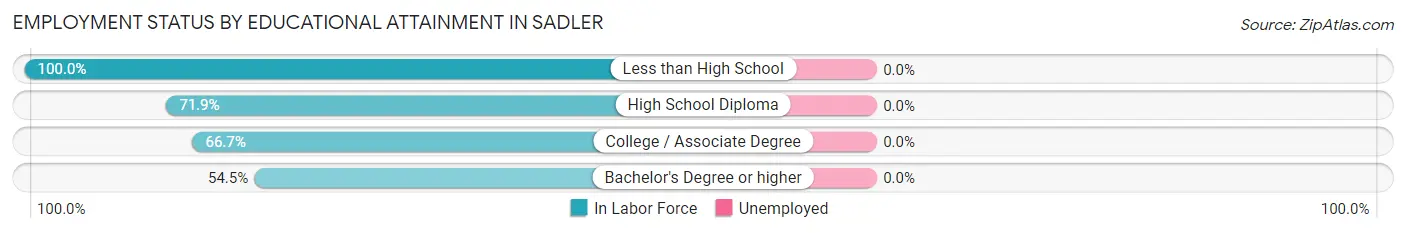 Employment Status by Educational Attainment in Sadler