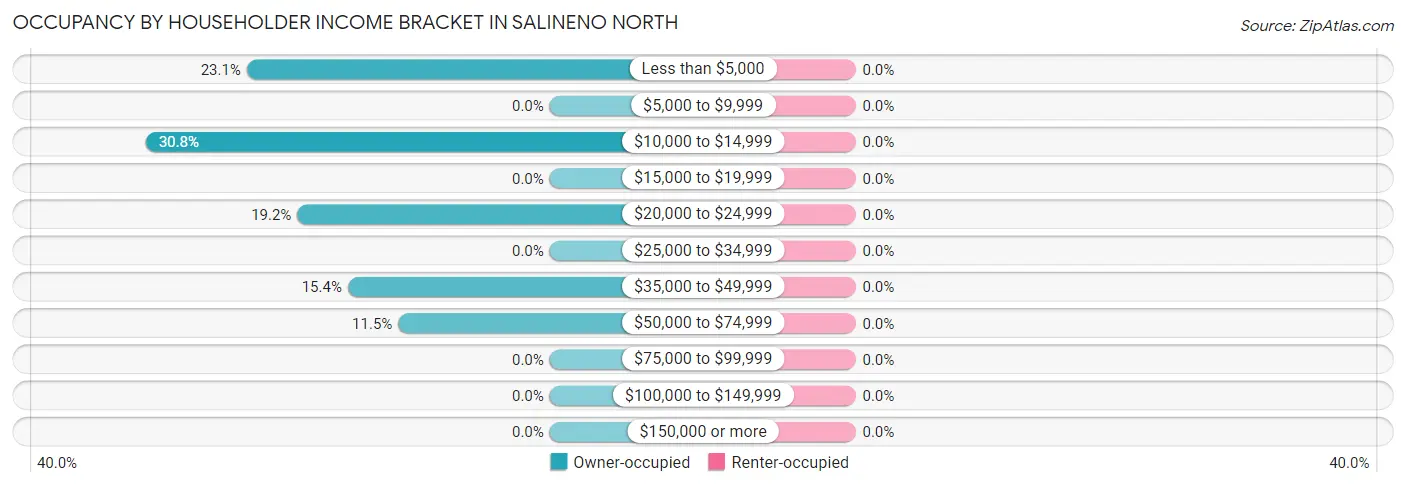 Occupancy by Householder Income Bracket in Salineno North