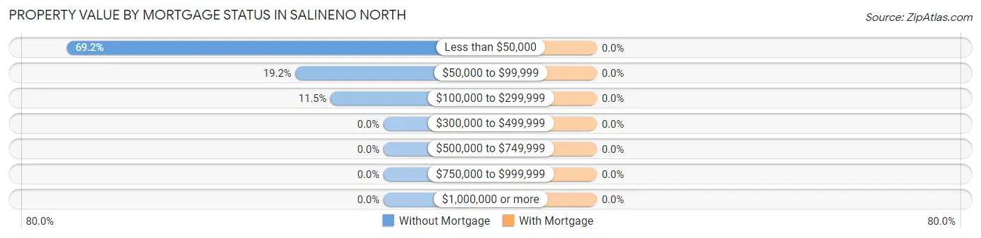 Property Value by Mortgage Status in Salineno North