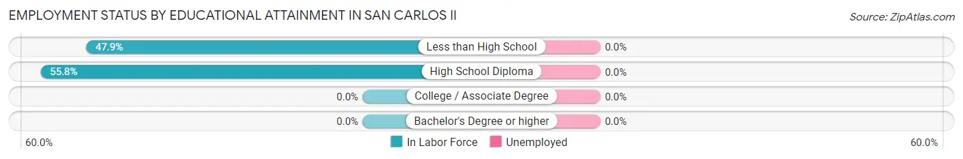 Employment Status by Educational Attainment in San Carlos II