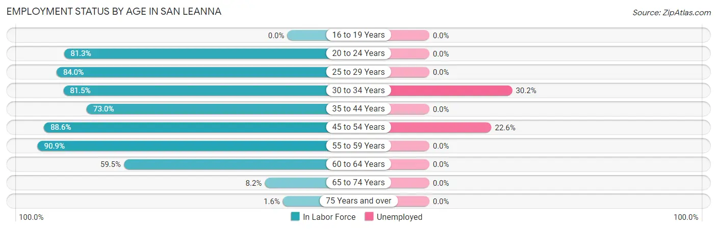 Employment Status by Age in San Leanna
