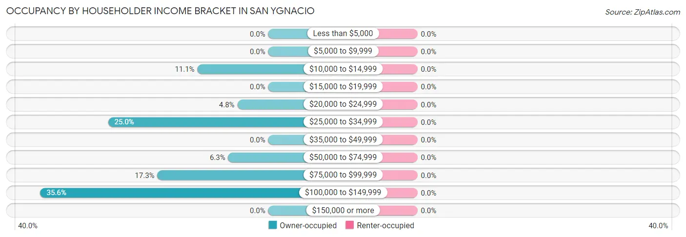 Occupancy by Householder Income Bracket in San Ygnacio