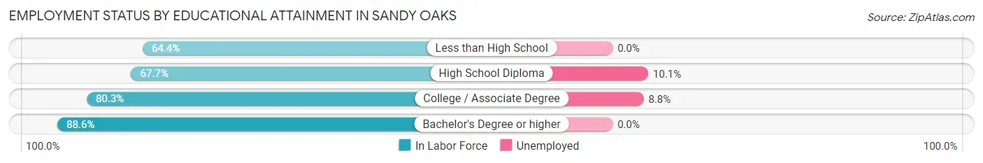 Employment Status by Educational Attainment in Sandy Oaks