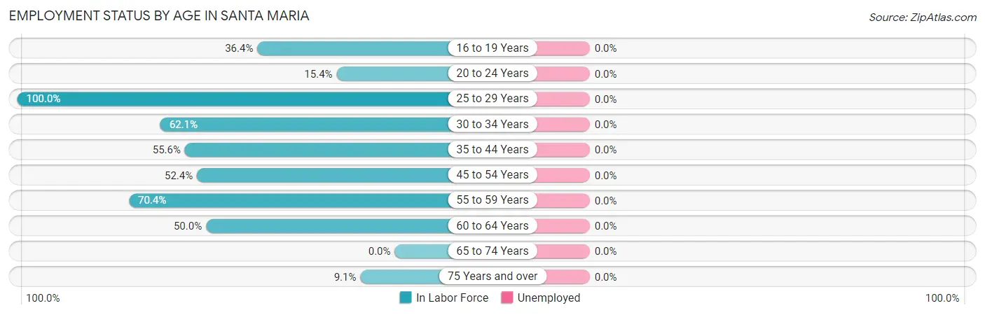 Employment Status by Age in Santa Maria