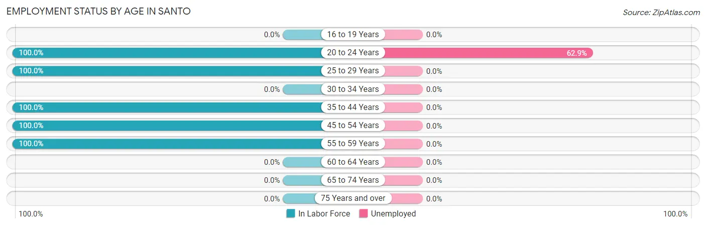 Employment Status by Age in Santo