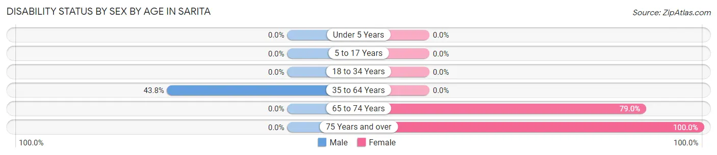 Disability Status by Sex by Age in Sarita