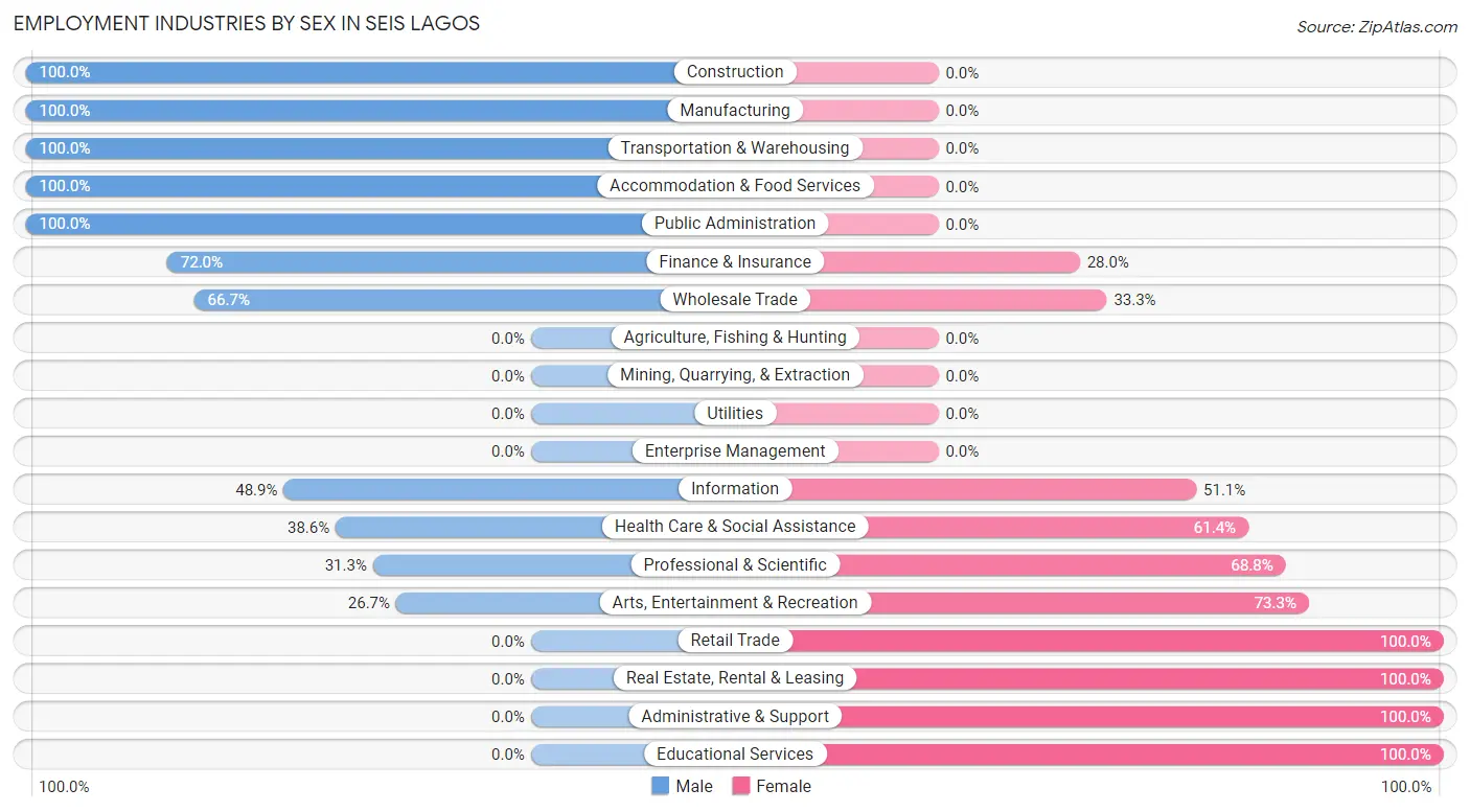 Employment Industries by Sex in Seis Lagos