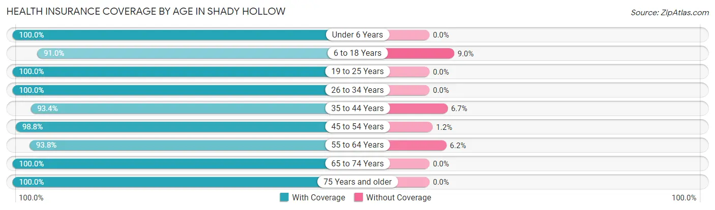 Health Insurance Coverage by Age in Shady Hollow