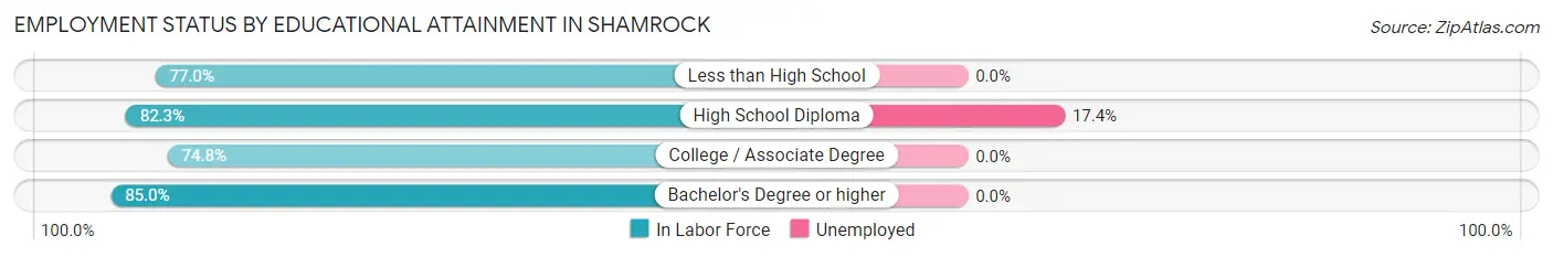 Employment Status by Educational Attainment in Shamrock