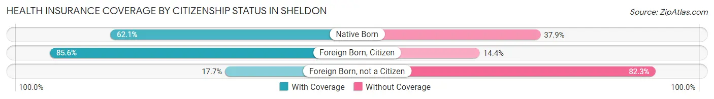 Health Insurance Coverage by Citizenship Status in Sheldon