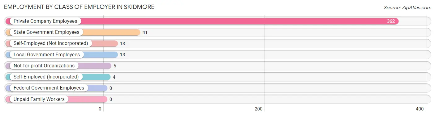 Employment by Class of Employer in Skidmore