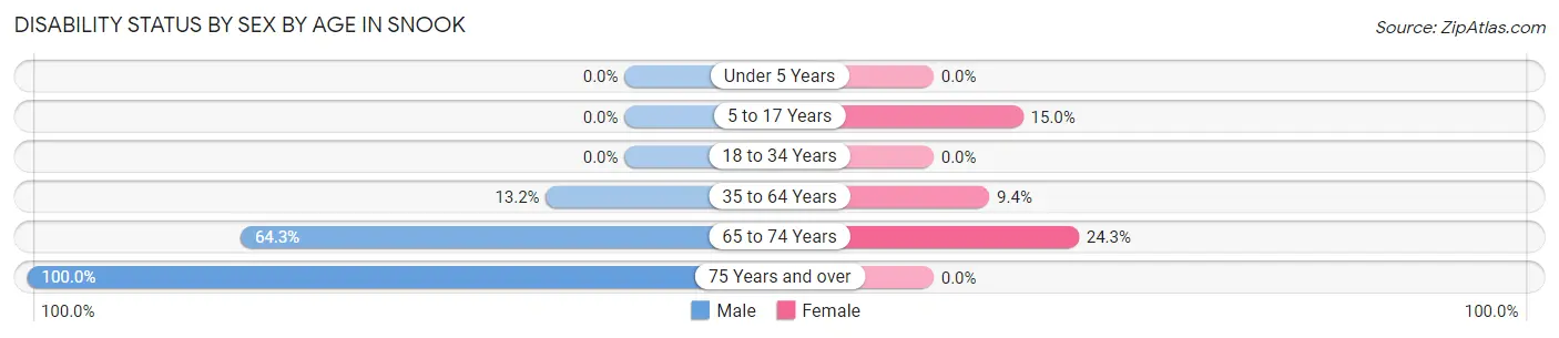 Disability Status by Sex by Age in Snook