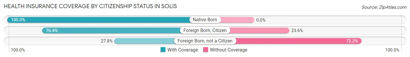 Health Insurance Coverage by Citizenship Status in Solis