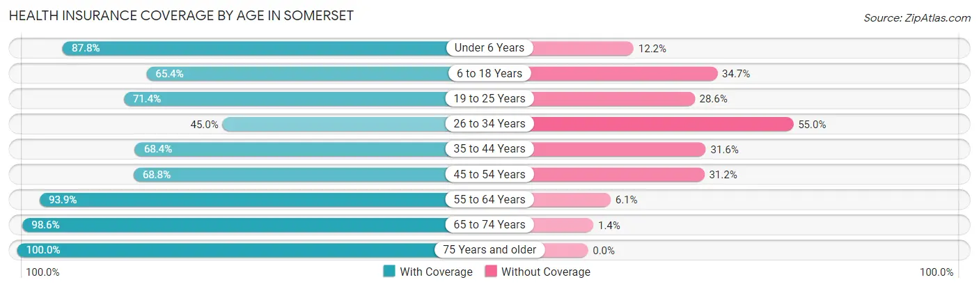 Health Insurance Coverage by Age in Somerset