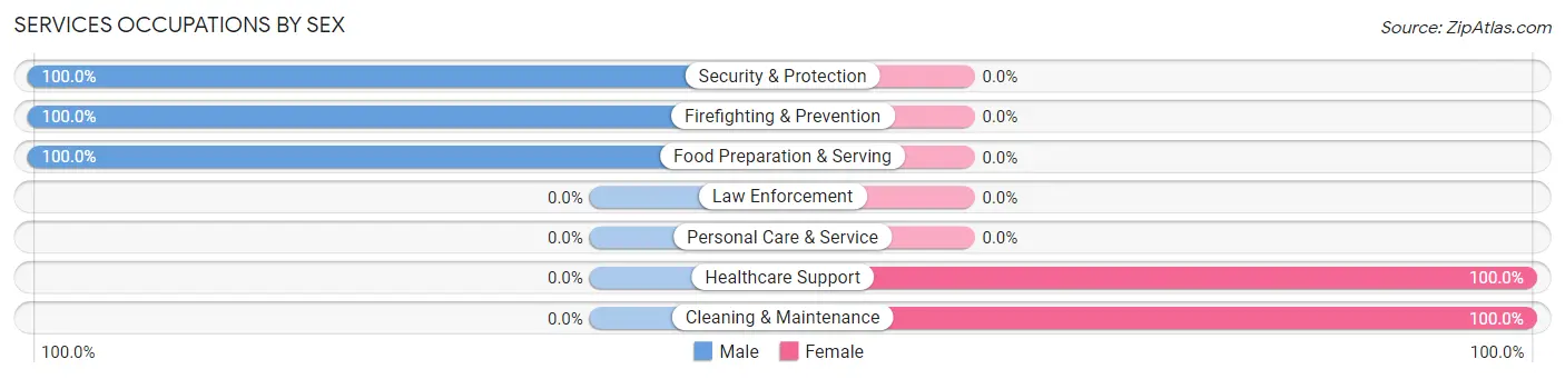 Services Occupations by Sex in Southside Place