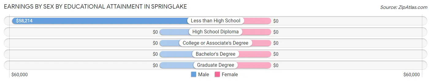 Earnings by Sex by Educational Attainment in Springlake