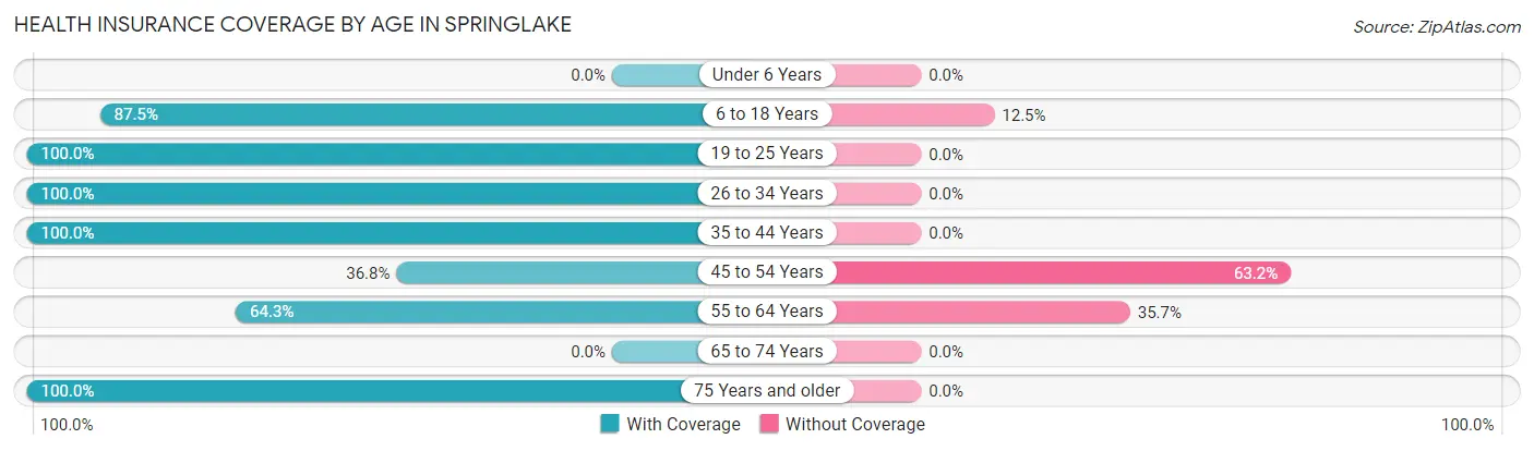 Health Insurance Coverage by Age in Springlake