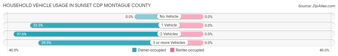 Household Vehicle Usage in Sunset CDP Montague County