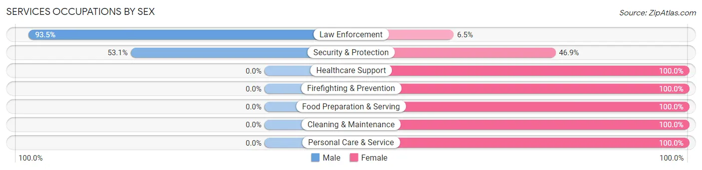 Services Occupations by Sex in Teague