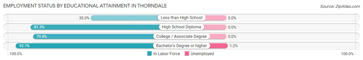 Employment Status by Educational Attainment in Thorndale