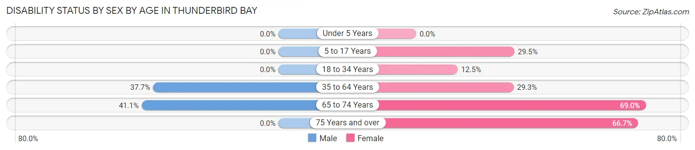 Disability Status by Sex by Age in Thunderbird Bay