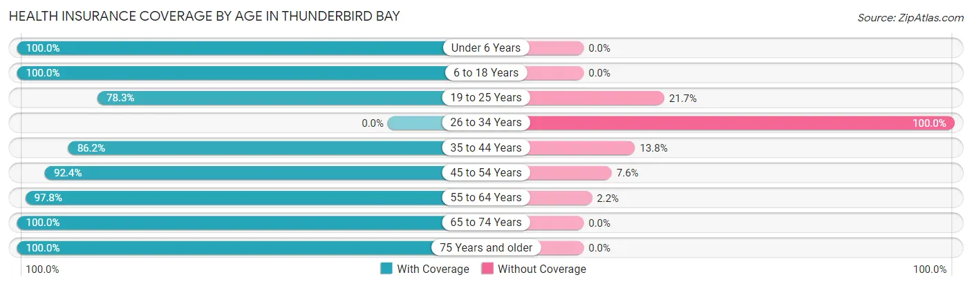Health Insurance Coverage by Age in Thunderbird Bay