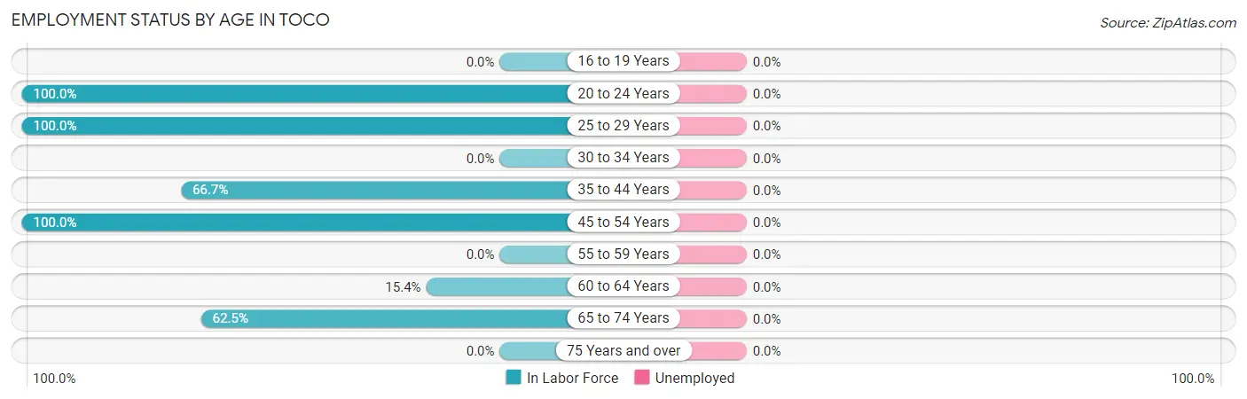 Employment Status by Age in Toco