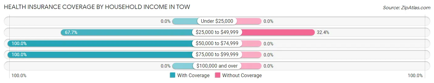 Health Insurance Coverage by Household Income in Tow