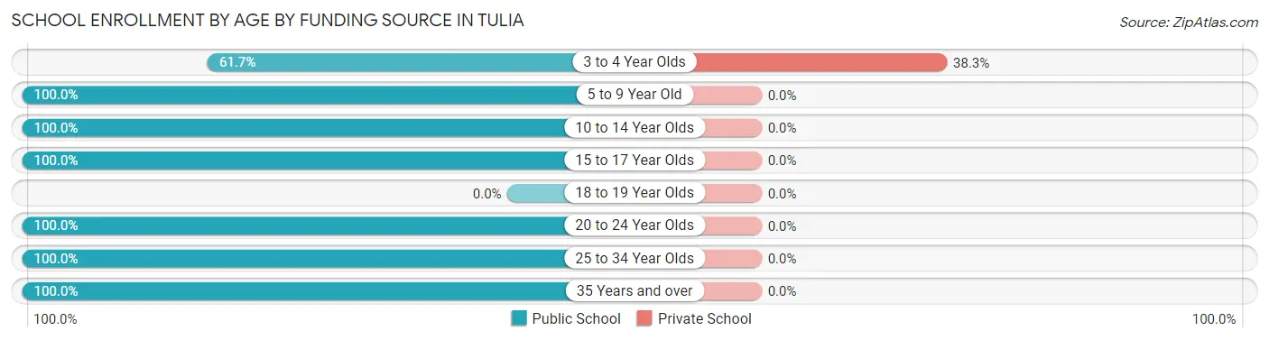 School Enrollment by Age by Funding Source in Tulia