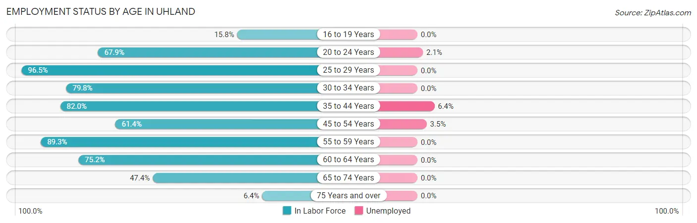 Employment Status by Age in Uhland