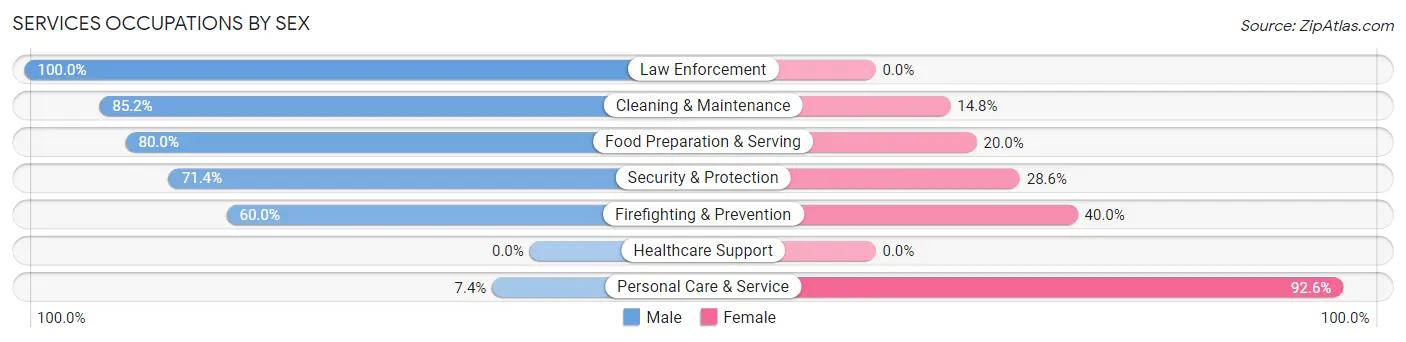 Services Occupations by Sex in Union Valley