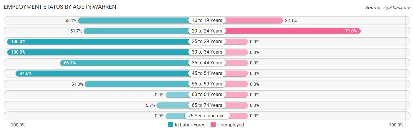 Employment Status by Age in Warren