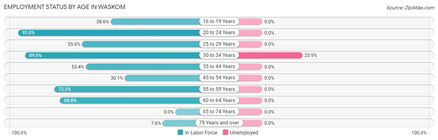 Employment Status by Age in Waskom