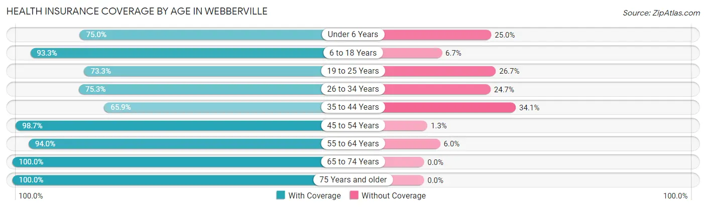 Health Insurance Coverage by Age in Webberville