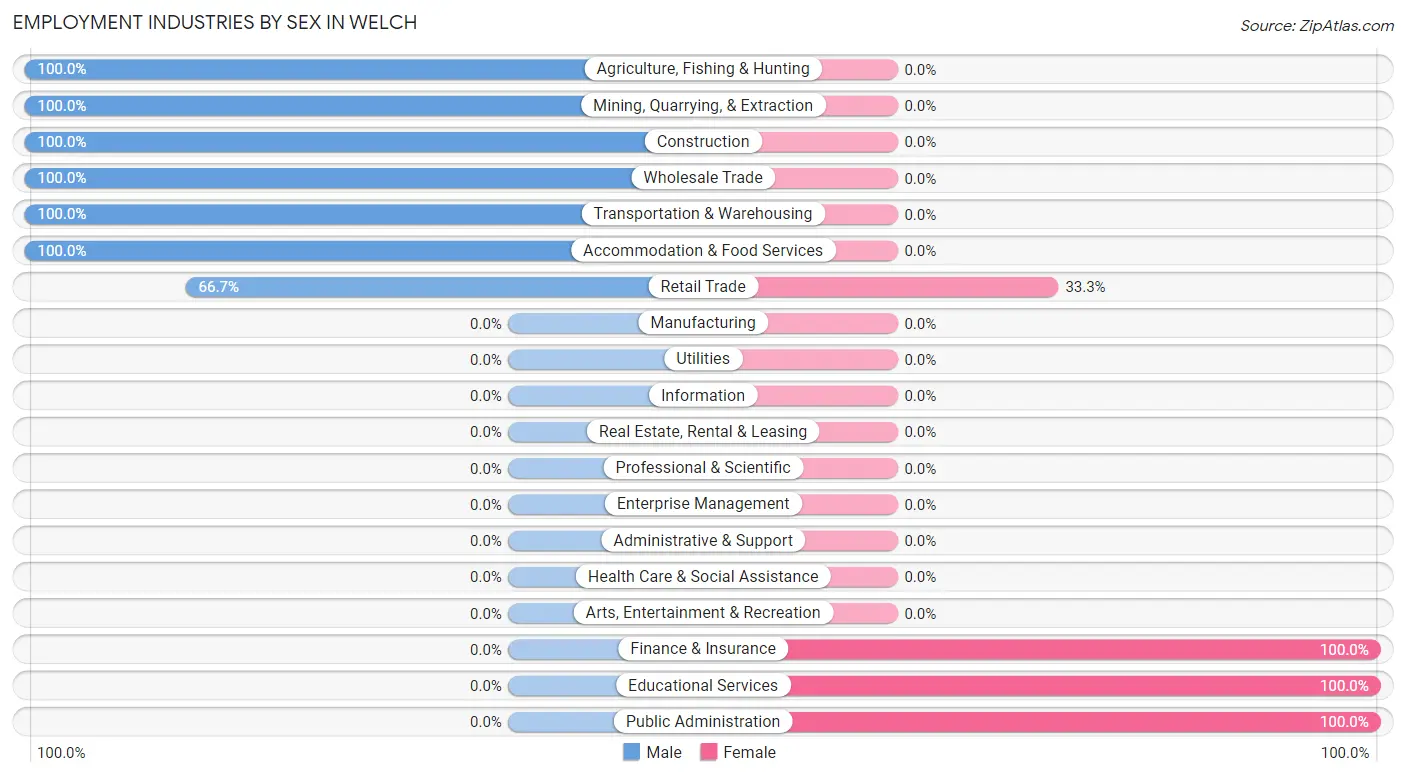 Employment Industries by Sex in Welch