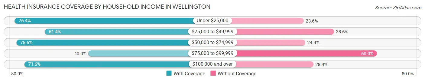 Health Insurance Coverage by Household Income in Wellington