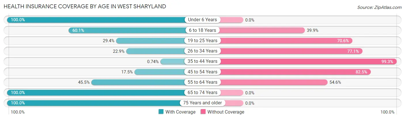 Health Insurance Coverage by Age in West Sharyland