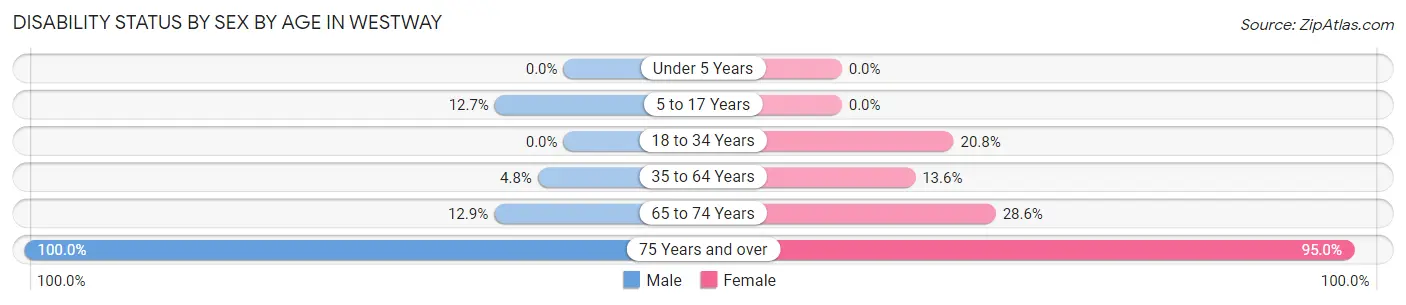 Disability Status by Sex by Age in Westway