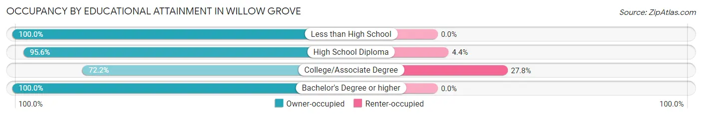 Occupancy by Educational Attainment in Willow Grove