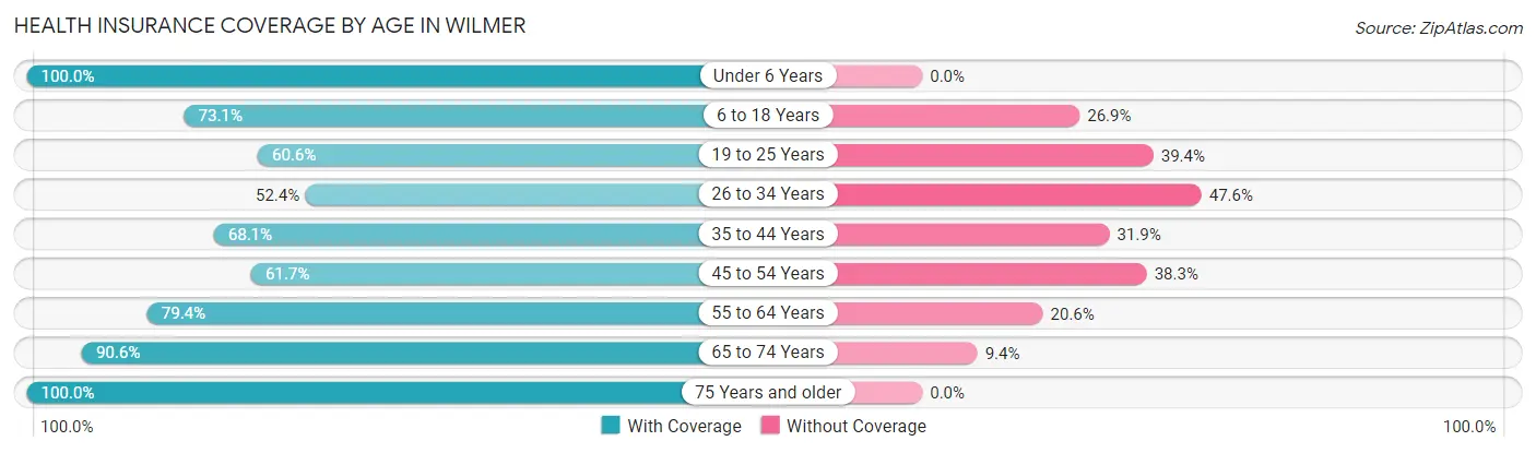 Health Insurance Coverage by Age in Wilmer