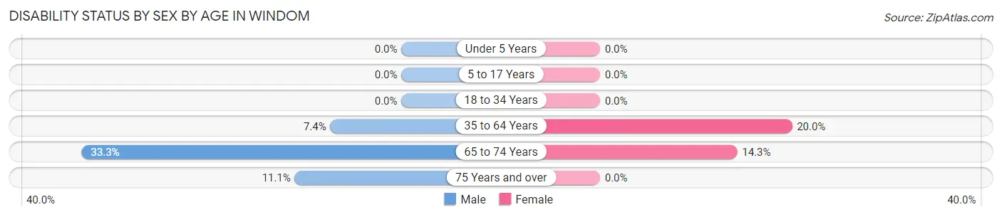 Disability Status by Sex by Age in Windom