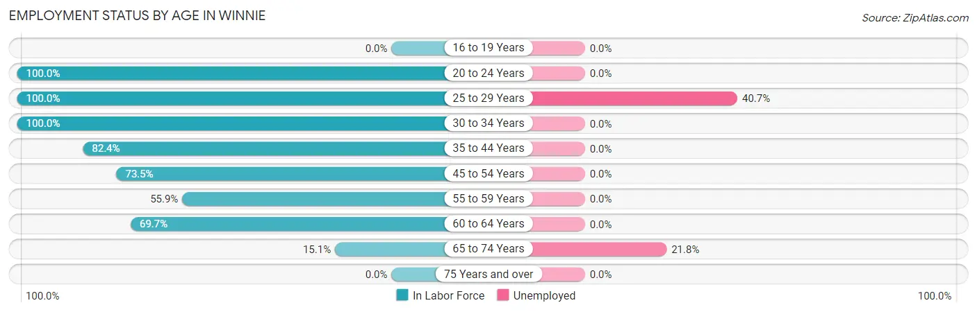 Employment Status by Age in Winnie