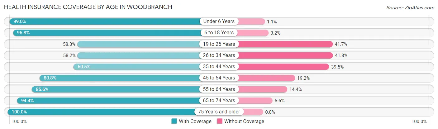 Health Insurance Coverage by Age in Woodbranch